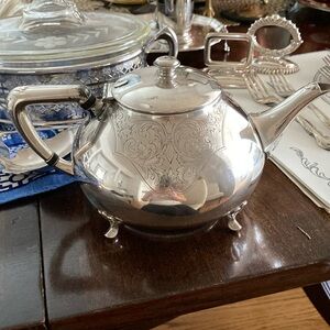 Antique Hot Water Pot Hand Etching In Shield Design